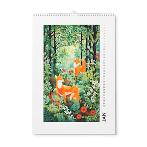 ENCHANTED FOREST CALENDAR | 2024 Wall Calendar | Handmade Monthly Planner, Office Decor, Nature Art, Monthly Organizer, Wall Art