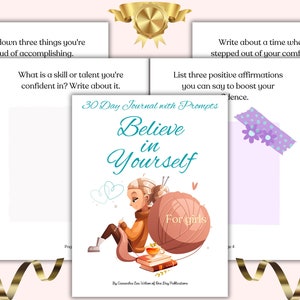 Girls self-esteem journal Building self-belief positive mindset Self-assurance Growing self-confidence Positive self-image self-worth belief