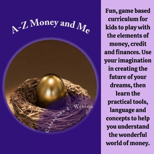 A-Z Money & Me, Kids&#39; Financial Workbook Money Skills for Kids Art and Game based workbook teaching money skills Enjoy money for kids family