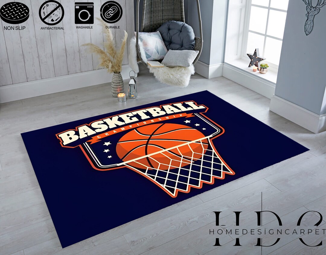 Basketball Hoop Rug / Basketball Lovers Gift Rug / Basketball Rug ...