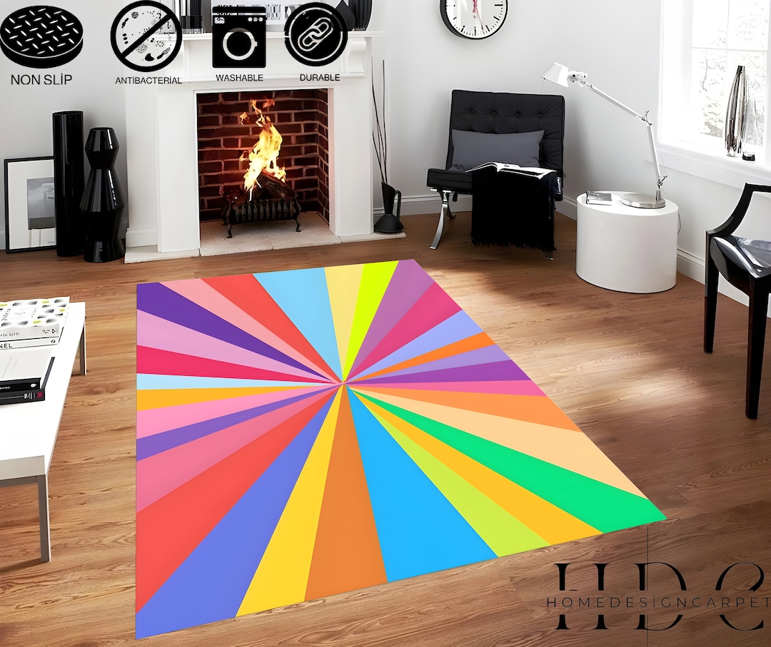 Color Domain Rugs Rainbow Area Rugs / Colorful Rug / Abstract Color Rug / Rainbow Carpet ...