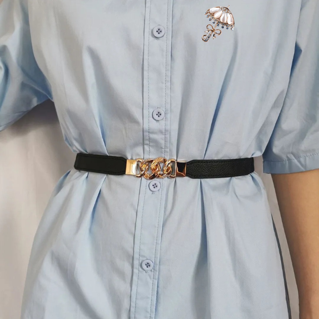 thin gold belt for dress