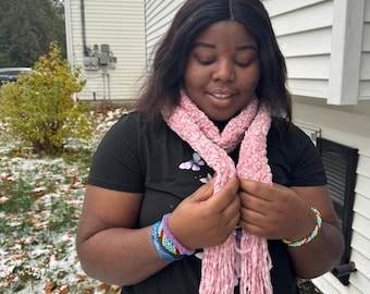 pink velvet scarf