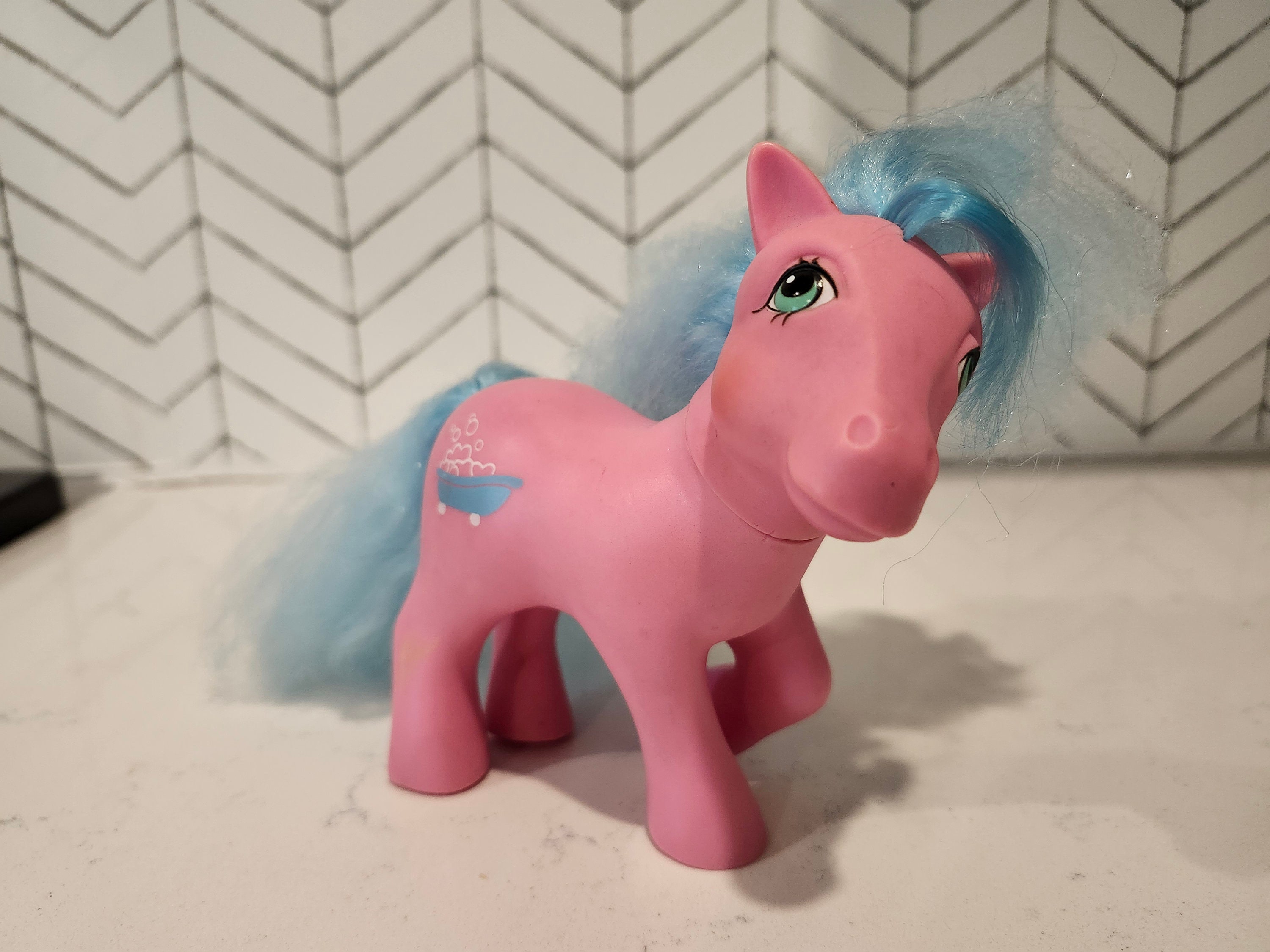 Figurine Mon Petit Poney G1 Vintage - Sweet Kiss N Makeup - Hasbro 1987 - Fabriquée En Chine