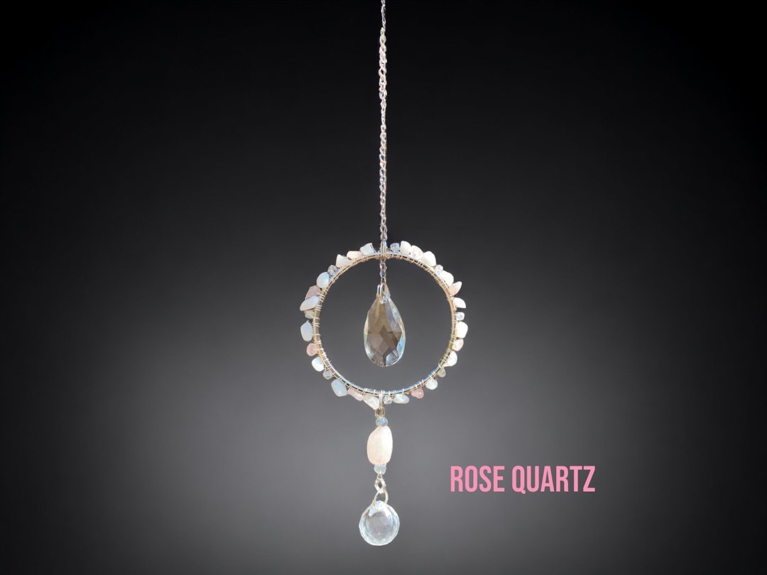 Rose Quartz Crystal Suncatcher Window Prism Ornament Gift - Etsy