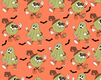 Halloween Retro seamless digital print