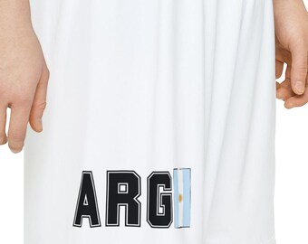 Men's ARG Print Sports Shorts, Athletic Workout Shorts