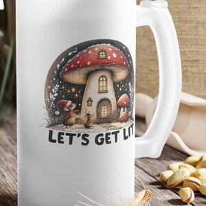 Beer Mug, Christmas beer Mug, Christmas gift, Frosted Glass Beer Mug, Beer Lover.