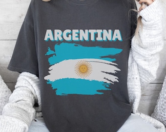 Argentina Flag T-Shirt: Comfort Colors Soccer Fan Tee
