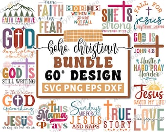 Boho Christian SVG-Bundle, Bibel-Vers-Svg, Gesegnete-Svg, Glaube-Svg, Christliche Zitate-Svg, Religiöses-Svg, Schrift-Svg, Schnittdateien für Cricut