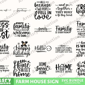 Farmhouse Sign Svg Bundle, Family Quotes Svg, Family Sign, Home Decor ...