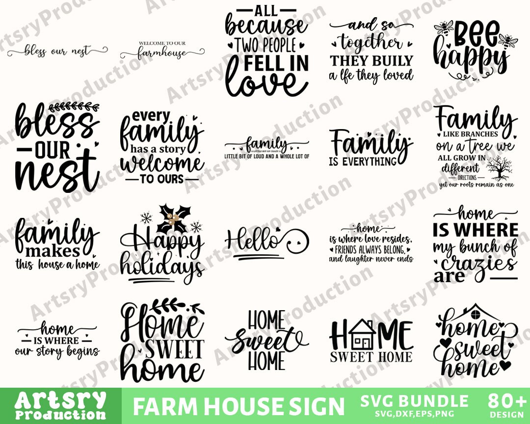 Farmhouse Sign Svg Bundle, Family Quotes Svg, Family Sign, Home Decor ...