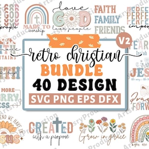 Retro Christian Svg bundle, Religious Svg, Scripture Svg, Bible Verse Svg, Blessed Svg, Jesus Svg, Faith Svg, Cut Files for Cricut Vol 2