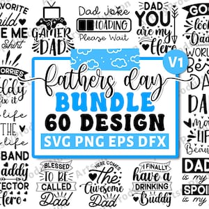 Paquete Svg del Día del Padre, Papá svg, Padre svg, Papá svg, El mejor papá de todos los tiempos svg, Abuelo svg, Paquete svg familiar, Cricut Silhouette Png Vol 1