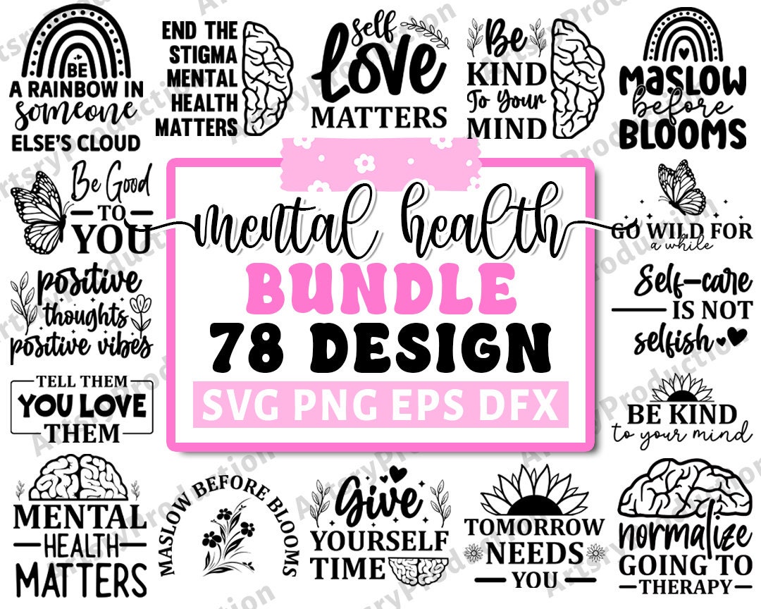 Mental Health SVG Bundle, Inspirational Svg Bundle, Positive SVG ...