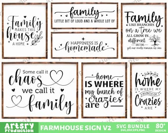 Bauernhaus Zeichen SVG Bundle, Familien Zitate SVG, Familien Zeichen, Wohnkultur SVG, Familien Zeichen, rustikale Bauernhaus Zeichen, Cricut Silhouette Png V2