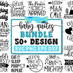 Baby Quote Svg Bundle, Baby Svg, Baby Shower Svg, Newborn Svg, Cute Baby Saying Svg, Funny Baby Svg, Baby Bodysuit Svg,Cricut Silhouette Png