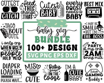 Paquete de SVG de bebé, SVG divertido de bebé, SVG de baby shower, SVG de recién nacido, paquete de frases de bebé, SVG con frases lindas de bebé, SVG divertido de bebé, archivos de corte para Cricut
