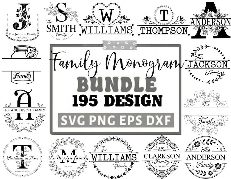 Family Monogram Svg Bundle, Welcome Sign Svg, Welcome Svg Bundle ...