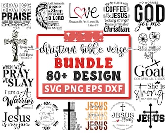 Ensemble Svg de versets de la Bible chrétienne, citations chrétiennes Svg, Svg religieux, Svg foi, Svg Dieu, Svg Jésus, verset de la Bible Svg, Png Silhouette Cricut