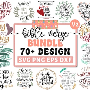 Retro Bible Verse Svg Bundle, Christian Svg, Religious Svg, Scripture Svg, Blessed Svg, Jesus Svg, God Svg, Faith Svg, Cricut Silhouette V2