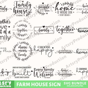 Farmhouse Sign Svg Bundle, Family Quotes Svg, Family Sign, Home Decor ...