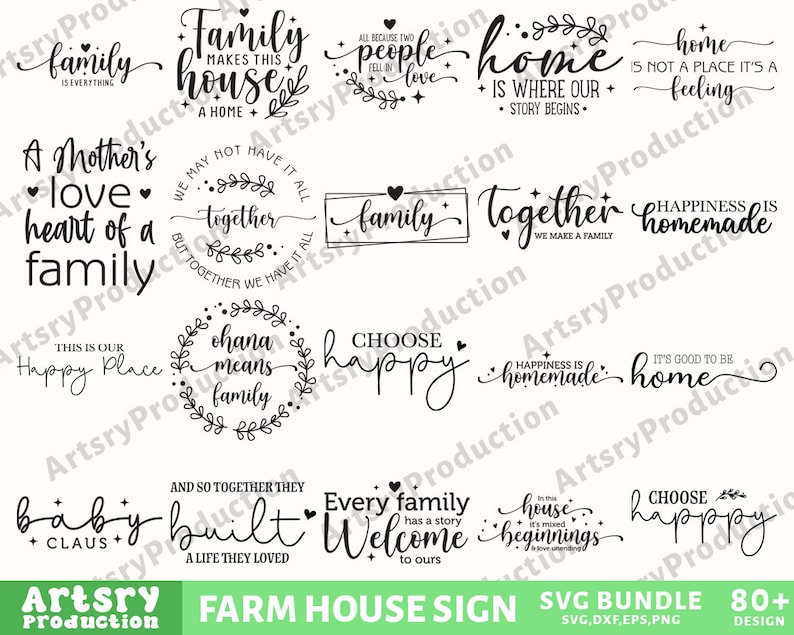 Farmhouse Sign Svg Bundle, Family Quotes Svg, Family Sign, Home Decor ...