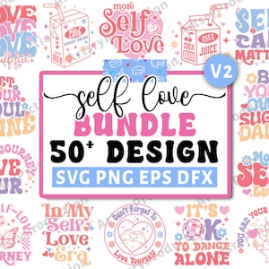 Pacchetto Svg di amore per se stessi, Svg ispiratore, Affermazioni positive Svg, Svg motivazionale, Speranza Svg, Salute mentale Svg, Cricut Silhouette Png V2