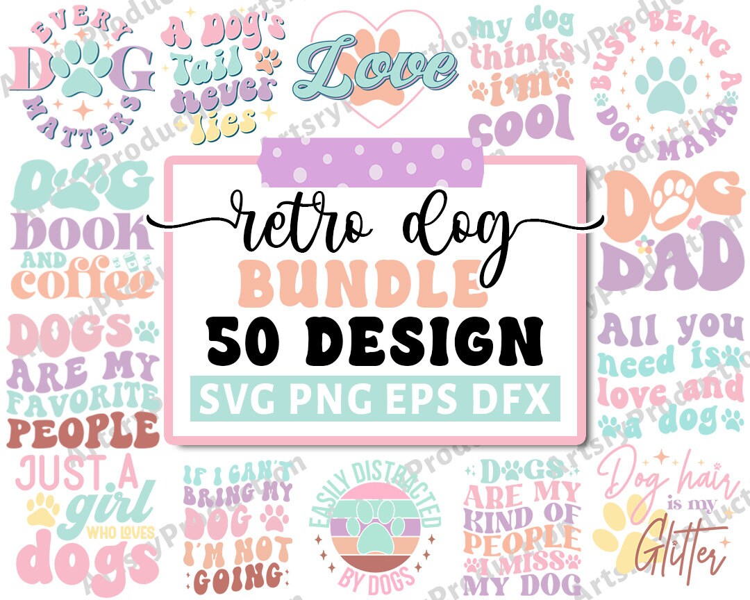 Retro Dog Svg Bundle, Dog Mom Svg Bundle, Dog Quotes Svg, Dog Wavy Svg ...