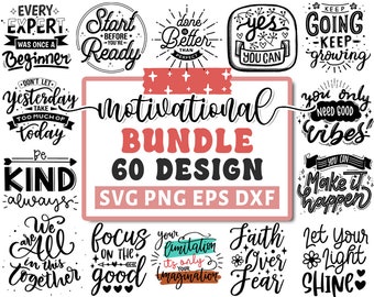 Motivational SVG Bundle, Inspirational Svg, Positive Svg, Self Love Svg, Mental Health SVG, Mental Health Awareness, Cut Files for Cricut