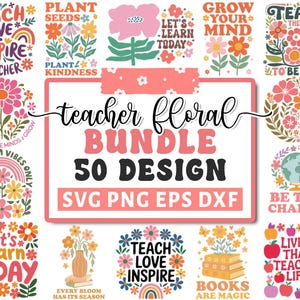 Leraar Boho Floral Svg-bundel, leraar Svg Png, leraar bundel Svg Png, Last Days School, Teacher Life, Teacher Vibes, gesneden bestanden voor Cricut