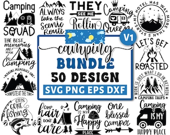 Paquete Svg de camping, Svg de camping, Svg de campista, Svg de vida de campamento, Svg de letrero de camping, Svg de verano, Svg de aventura, Svg de fogata, Archivos de corte de camping V1