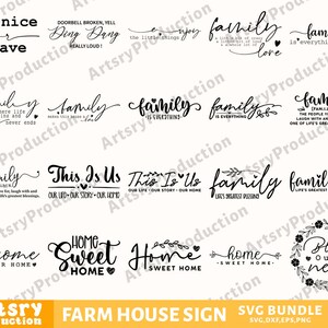 Farmhouse Sign Svg Bundle, Family Quotes Svg, Family Sign, Home Decor ...