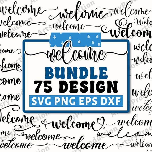 Welcome Svg Bundle, Welcome Sign Svg, Welcome Svg, Door Sign Svg, Porch Sign, Home Svg, Farmhouse Svg, Welcome Words, Cricut Silhouette Png
