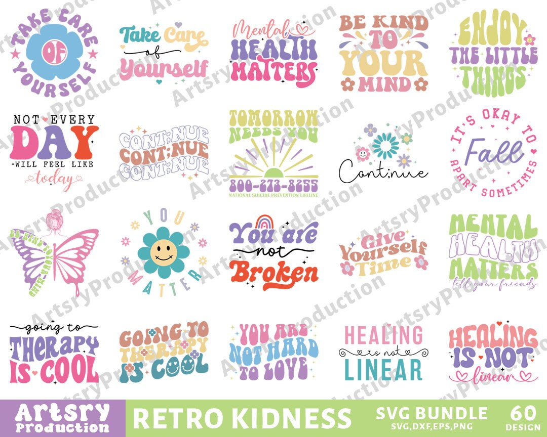 Mental Health Svg Bundle, Inspirational Svg, Positive Affirmations Svg ...