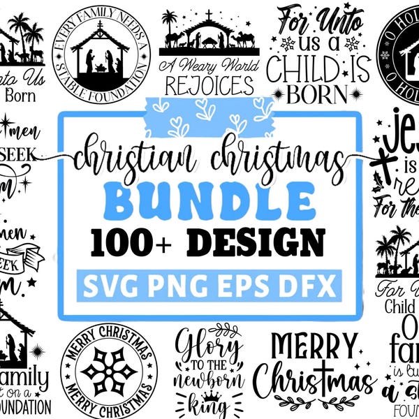 Christian Christmas Svg, Christmas Svg, Religious Christmas Svg, Christmas Svg Bundle, Ornament Svg, Jesus Svg, Cricut Silhouette Png V2