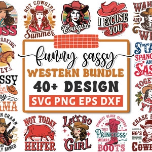 Lot de Svg Western impertinent drôle, Cowboy, Svg country, Svg impertinent, Rodéo Svg, Cowgirl Svg, Svg Western, Howdy Svg, Cricut Silhouette Png
