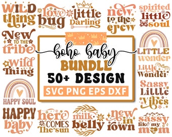 Boho Baby Svg Bundle, Baby Svg, Baby Shower Svg, Newborn Svg, Cute Baby Saying Svg, Funny Baby Svg, Baby Bodysuit Svg, Cricut Silhouette Png
