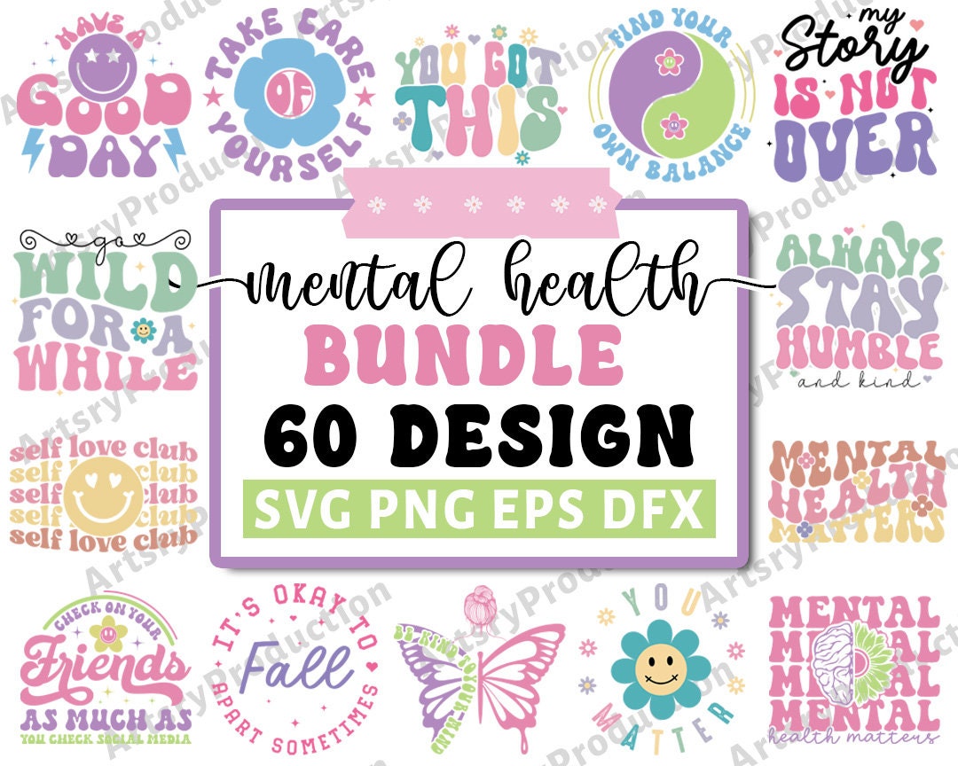Mental Health Svg Bundle, Inspirational Svg, Positive Affirmations Svg ...