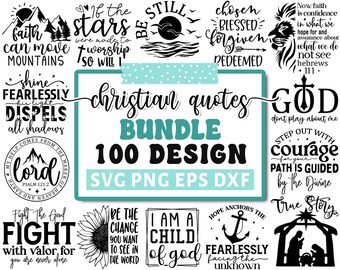 Christliche Zitate SVG-Bundle, Christliche Schrift-Svg, Religiöse Schrift-Svg, Bibel-Vers-Svg, Gesegnete SVG