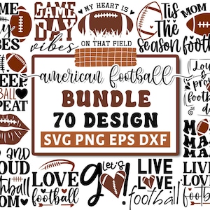 Bundle football américain, Svg football match jour, dictons football drôles, football Svg, football maman papa soeur Svg, fichiers de coupe pour Cricut