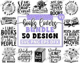 Book Lover Svg Bundle, Love to Read Svg, Reading SVG Bundle, Book Svg, Books SVG Bundle, Book quotes SVG, Library Svg, Cricut Silhouette V2