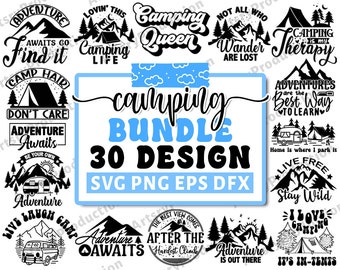 Paquete SVG de camping, Camper Svg, Camp Life Svg, Camping Sign Svg, Verano Svg, Aventura Svg, Campfire Svg, Camping Cut Files, Cricut Png