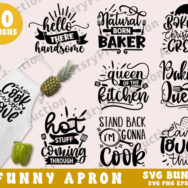 Funny Apron Svg Bundle, Kitchen Svg, Kitchen Saying, Kitchen Quote, Kitchen Sign Svg, Kitchen Towel Svg, Cooking Svg, Cricut Silhouette Png