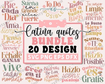 Latina Positive Bundle Stickers SVG PNG, Latina Stickers svg, Spanish Sayings svg, Quiero Puedo y lo Hare Svg, Mexican Stickers Png, Cricut