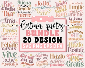 Latina Positive Bundle Stickers SVG PNG, Latina Stickers svg, Spanish Sayings svg, Quiero Puedo y lo Hare Svg, Mexican Stickers Png, Cricut