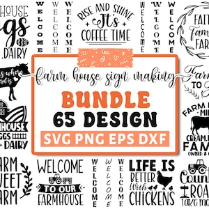 Farmhouse Sign Svg Bundle, Farmhouse Svg Bundle, Family Svg, Family Sign Svg, Love Svg, Home Svg, Round Sign Svg, Cricut Silhouette Png