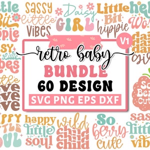 Retro Baby Svg-bundel, babyshower Svg, baby citaat bundel, schattige baby zegt Svg, grappige baby Svg, babyjongen meisje Svg, Svg-bestanden voor Cricut V1