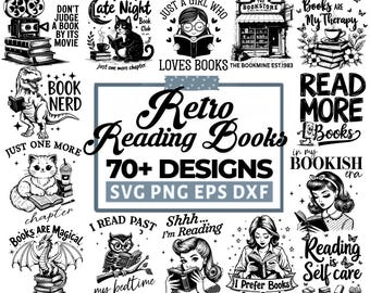 Reading Book SVG Bundle, books svg, Book lover svg bundle, Books bundle svg, Pile of books bundle svg, Book dragon svg, Svg Files For Cricut
