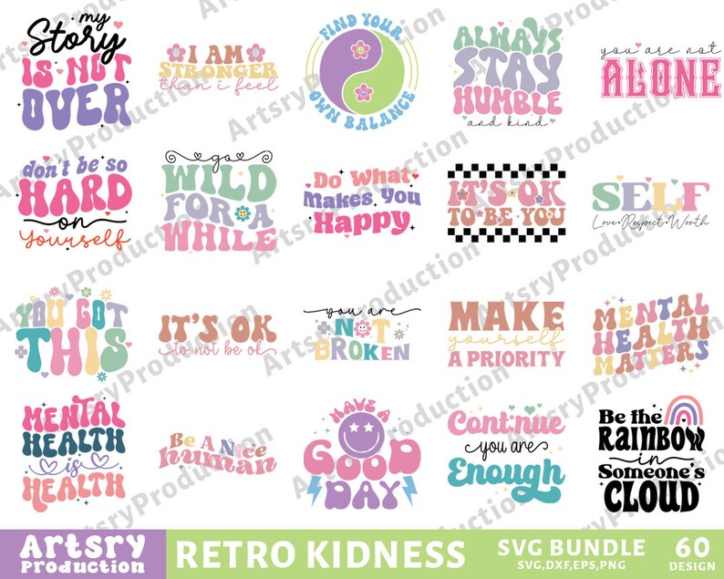 Mental Health Svg Bundle, Inspirational Svg, Positive Affirmations Svg ...